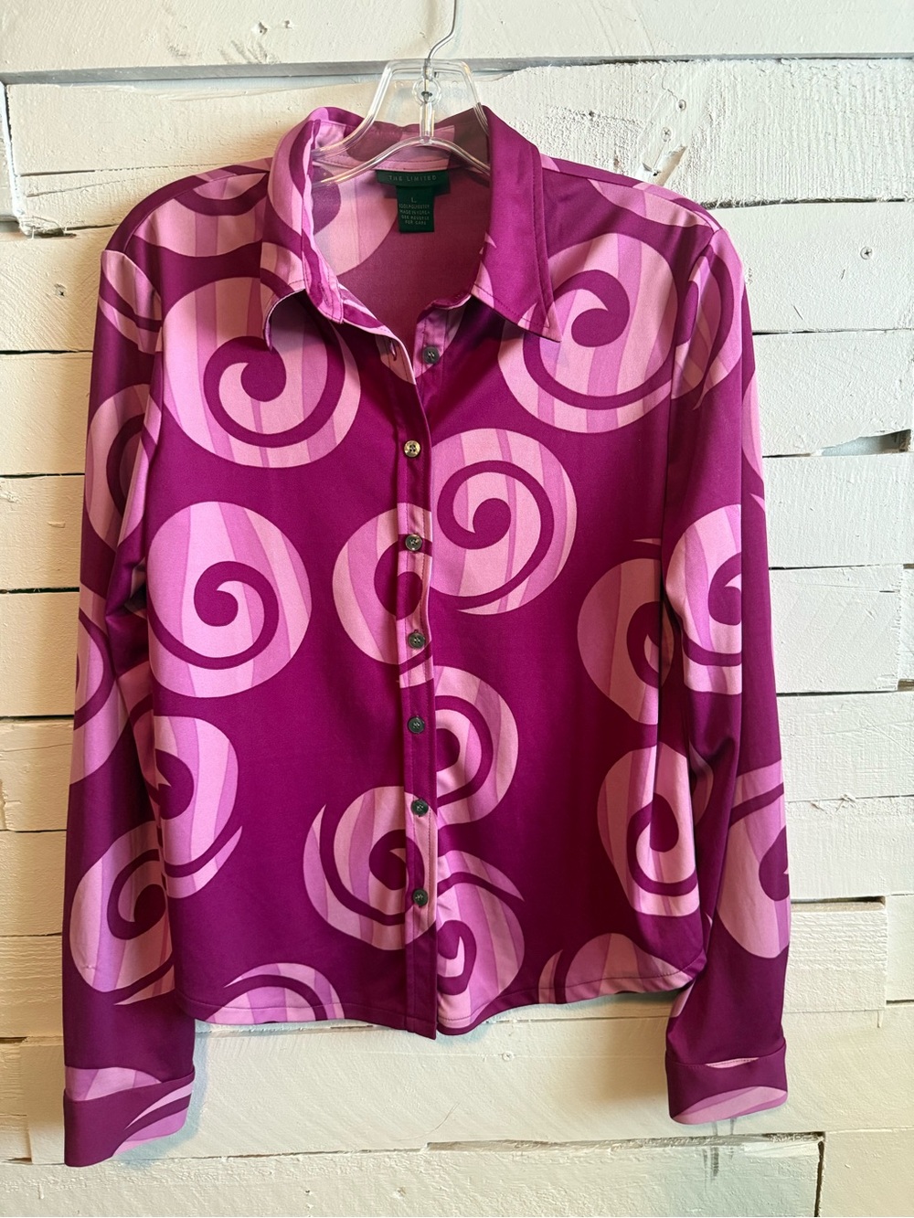 The Limited Magenta & Pink Swirl Button-Down Shirt